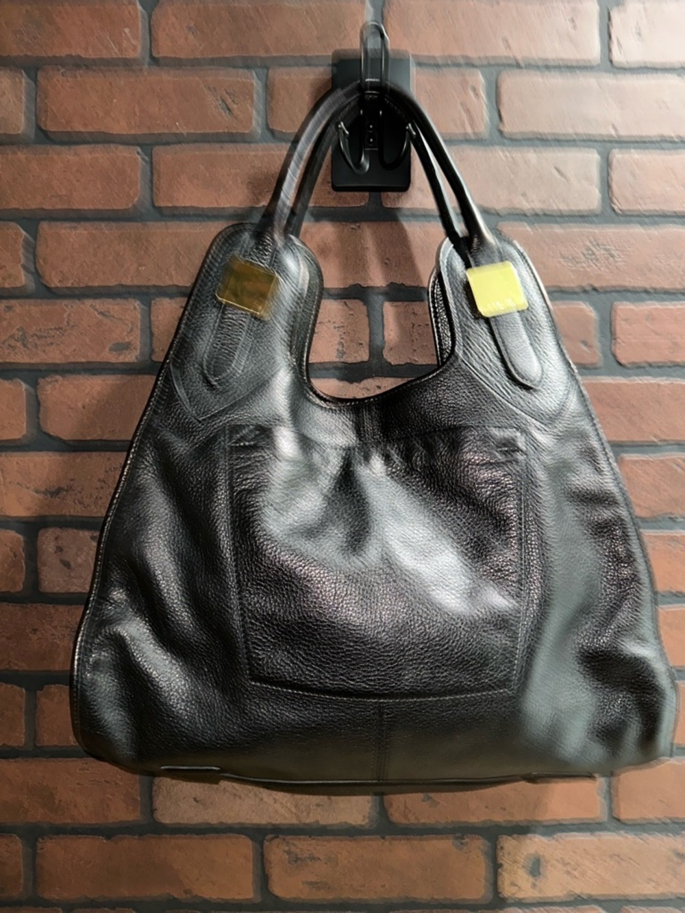 Rachel Zoe Black Leather Hobo Bag with Gold Accents - Picture 3 of 14